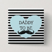 黒くストライプのな髭の正方形ボタンがあるお父さん