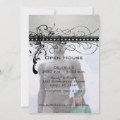 黒くファンキーでエレガントな渦巻の卒業の招待 招待状 (裏面)