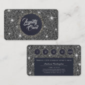 黒くフェイクなグリッターのきらめくの質 ロイヤリティカード (正面/裏面)