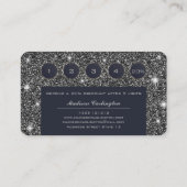 黒くフェイクなグリッターのきらめくの質 ロイヤリティカード (裏面)