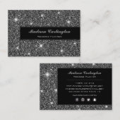 黒くフェイクなグリッターのきらめくの質 名刺 (正面/裏面)