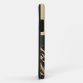 黒くフェイクなグリッターのシマウマのプリント及び宝石の王冠 Case-Mate iPhoneケース (裏面/右)