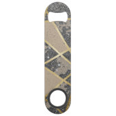 黒くモダンなグリッターのGeoの金ゴールドの三角形のモノグラム スピード栓抜き (裏面)