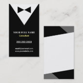 黒くモダンなタキシードの名刺 名刺 (正面/裏面)