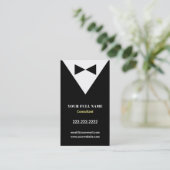 黒くモダンなタキシードの名刺 名刺 (スタンド正面)