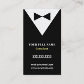 黒くモダンなタキシードの名刺 名刺 (正面)