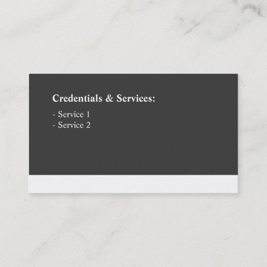 黒くモダンな専門のモノグラムの名刺 名刺 (裏面)