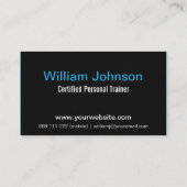 黒くモダンな最小主義のKettlebellのフィットネスのトレーナー 名刺 (裏面)