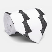 黒くロシアのなテリア犬の漫画 ネクタイ (ロール)