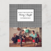 黒く千鳥格子のな休日の写真の郵便はがき シーズンポストカード (正面)