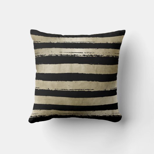 黒く及びフェイクな金ゴールドのモダンな原稿|の#Girlboss クッション (裏面)