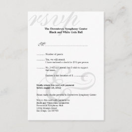 黒く及び白いお祭りの企業のなシンプルRSVPの応答 出欠カード