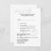 黒く及び白いお祭りの企業のなシンプルRSVPの応答 出欠カード (正面/裏面)