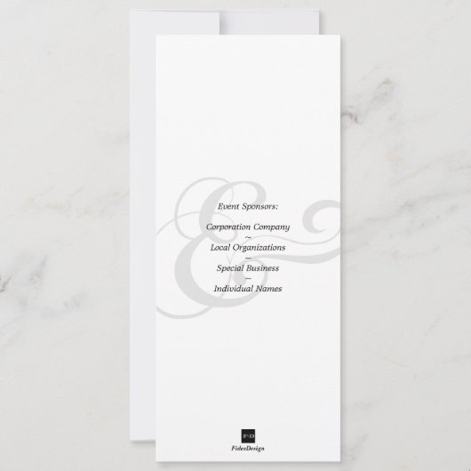 黒く及び白いお祭りの球のダンスの企業のな茶長さ 招待状 (裏面)