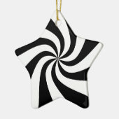 黒く及び白いはっか菓子の星の木のオーナメント セラミックオーナメント (左)