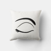 黒く及び白いまばたきの目(右の) クッション (裏面)