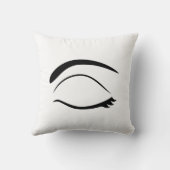 黒く及び白いまばたきの目(残っている) クッション (裏面)