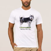 黒く及び白いアラスカのKlee Kai Tシャツ (正面)