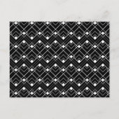 黒く及び白いアールデコパターン ポストカード (正面)