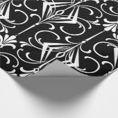 黒く及び白いアールデコパターン ラッピングペーパー (角)