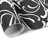 黒く及び白いアールデコパターン ラッピングペーパー (ロールコーナー)