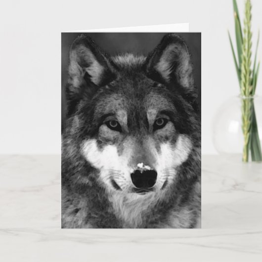 黒く及び白いオオカミ カード (正面)
