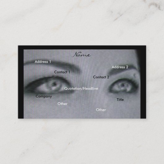 黒く及び白いカメラマンの名刺 名刺 (正面)