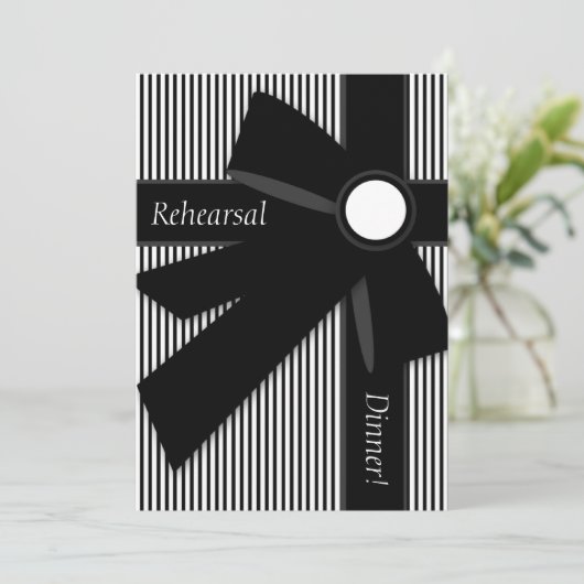 黒く及び白いギフトのリハーサルの夕食の招待状 招待状 (スタンド正面)