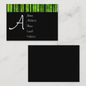 黒く及び白いグリーン・ライン名刺 名刺 (正面/裏面)