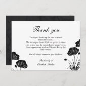 黒く及び白いケシの葬式は感謝していしています サンキューカード (正面/裏面)