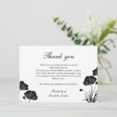 黒く及び白いケシの葬式は感謝していしています サンキューカード (スタンド正面)