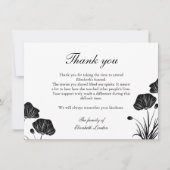 黒く及び白いケシの葬式は感謝していしています サンキューカード (正面)