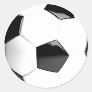 黒く及び白いサッカーボール ラウンドシール