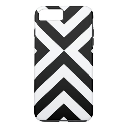 黒く及び白いシェブロンのiPhone 8/7のプラスの堅い場合 Case-Mate iPhoneケース (裏面)