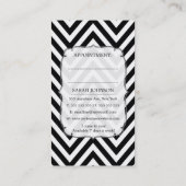 黒く及び白いシェブロンは美容師を切ります 予約カード (裏面)