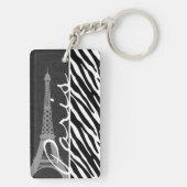 黒く及び白いシマウマ; パリ キーホルダー (裏面)