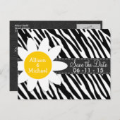 黒く及び白いシマウマ; 春のデイジー 案内ポストカード (正面/裏面)