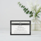 黒く及び白いシンプルのアールデコの披露宴カード エンクロージャーカード (スタンド正面)