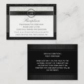 黒く及び白いシンプルのアールデコの披露宴カード エンクロージャーカード (正面/裏面)