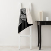 黒く及び白いスカルおよび銃 シェルパブランケット (インサイチュ)