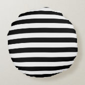 黒く及び白いストライプの ラウンドクッション (裏面)
