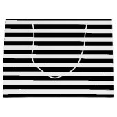黒く及び白いストライプの ラージペーパーバッグ (正面)