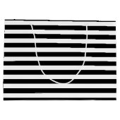 黒く及び白いストライプの ラージペーパーバッグ (裏面)
