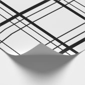 黒く及び白いタータンチェック ラッピングペーパー (角)