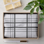 黒く及び白いタータンチェック 薄葉紙 (ギフト)