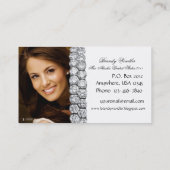 黒く及び白いダイヤモンドのページェントの名刺 名刺 (裏面)