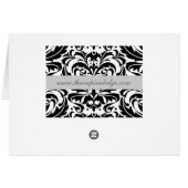 黒く及び白いダマスク織のテーブルの数によって折られるカード (裏面横)