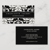黒く及び白いダマスク織のブロケードの専門のスタイル 名刺 (正面/裏面)