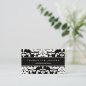 黒く及び白いダマスク織のブロケードの専門のスタイル 名刺 (スタンド正面)