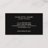 黒く及び白いダマスク織のブロケードの専門のスタイル 名刺 (裏面)